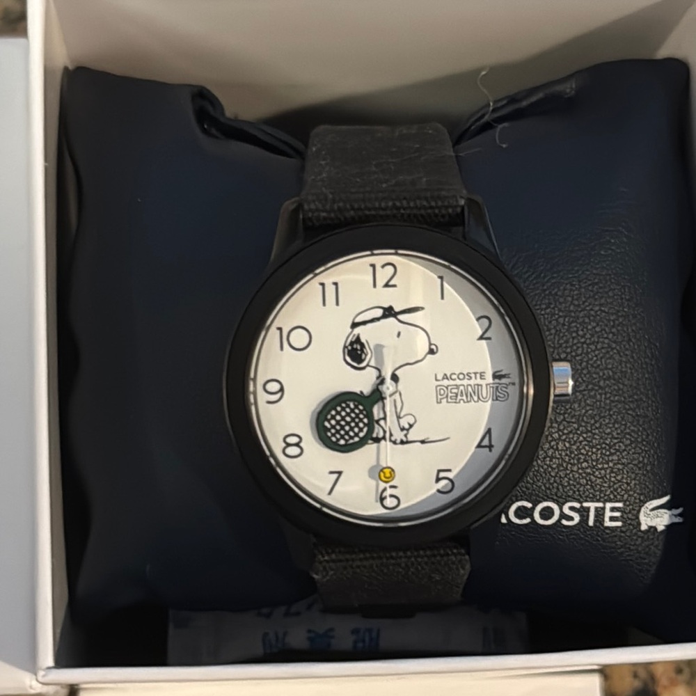 Unisex Lacoste Black and White Snoopy Watch